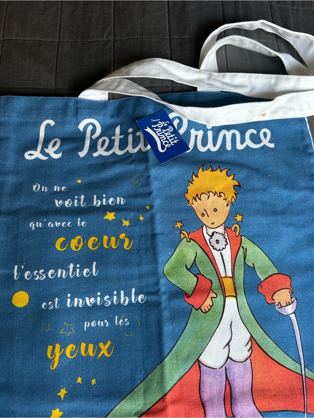 Le Petite Prince Blue Canvas Tote Bag